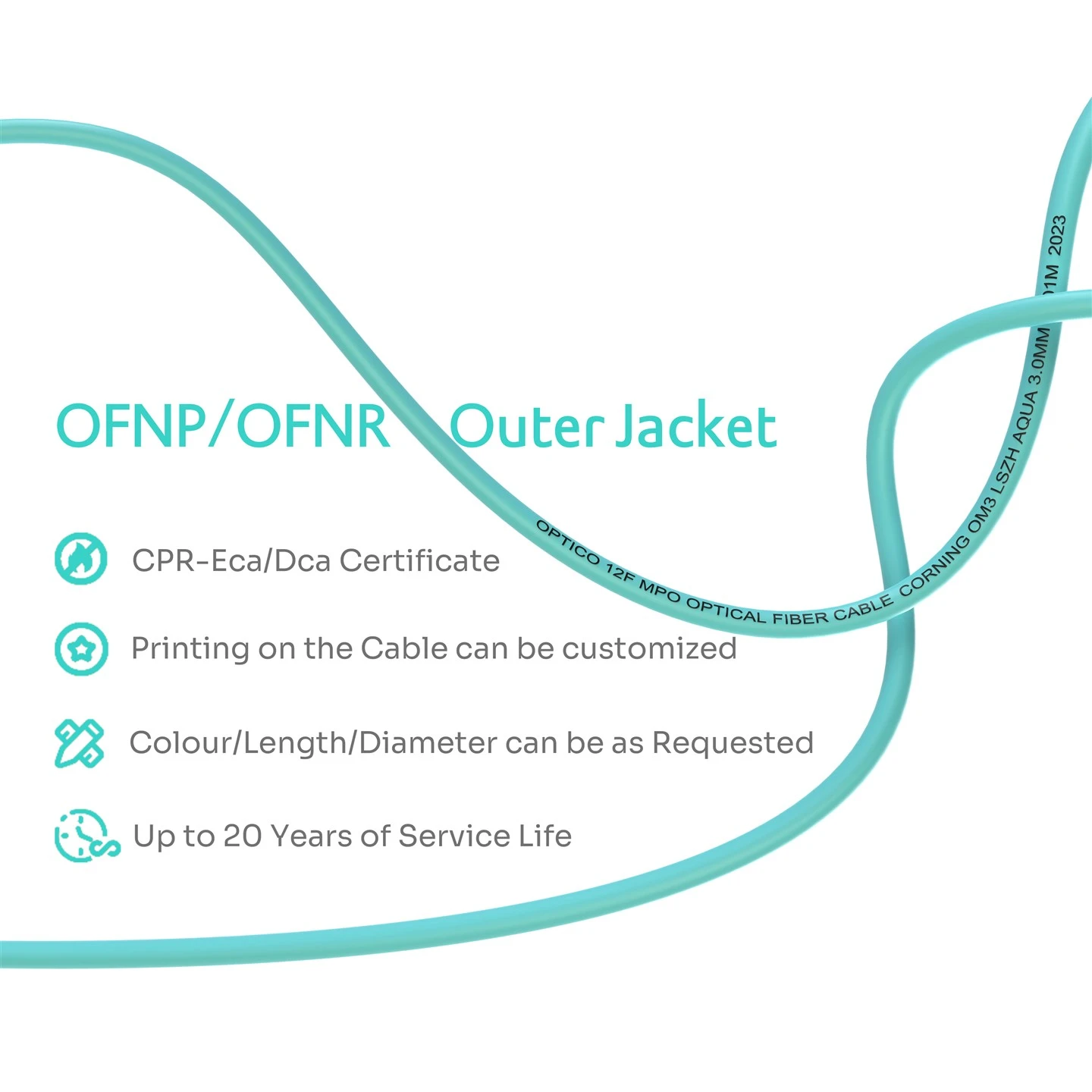 OM3 MPO Patch Cable 24 Cores OM3 MPO Patch Cable 24 Cores